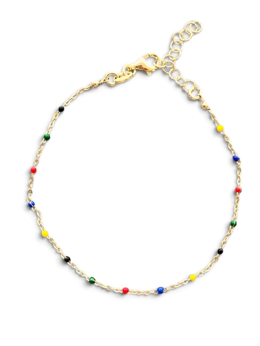 Gold Over Sterling Silver Bead Station Bracelet